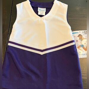 Kids Cheer Top - Purple and White